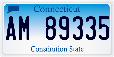 CT license plate AM89335