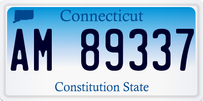 CT license plate AM89337