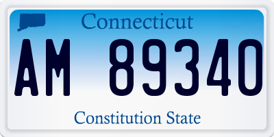 CT license plate AM89340