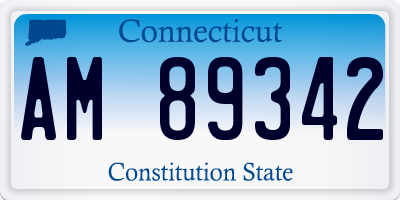 CT license plate AM89342