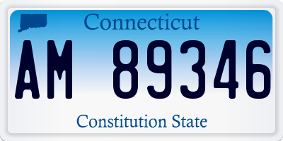 CT license plate AM89346