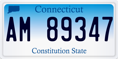 CT license plate AM89347