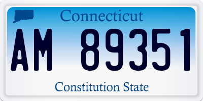CT license plate AM89351