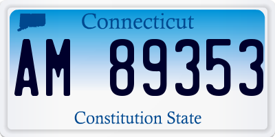 CT license plate AM89353