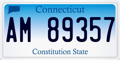 CT license plate AM89357