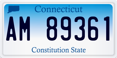 CT license plate AM89361