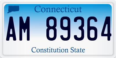 CT license plate AM89364