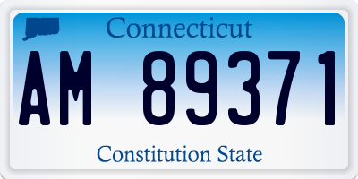 CT license plate AM89371