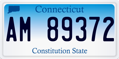 CT license plate AM89372