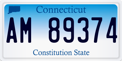 CT license plate AM89374