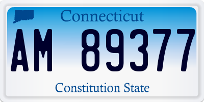 CT license plate AM89377