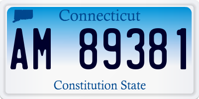 CT license plate AM89381