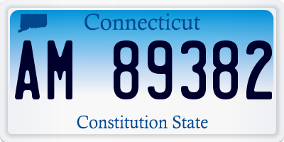 CT license plate AM89382