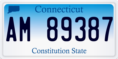 CT license plate AM89387