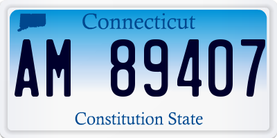 CT license plate AM89407