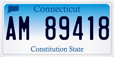 CT license plate AM89418