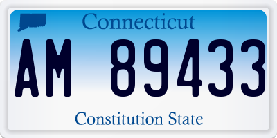 CT license plate AM89433