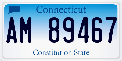 CT license plate AM89467