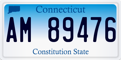 CT license plate AM89476