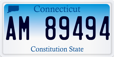 CT license plate AM89494