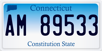 CT license plate AM89533