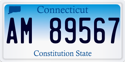 CT license plate AM89567