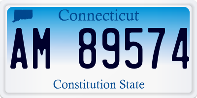 CT license plate AM89574