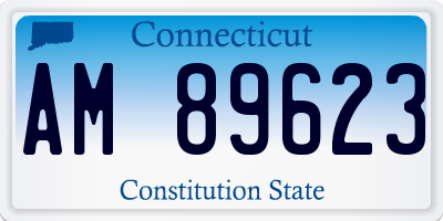 CT license plate AM89623