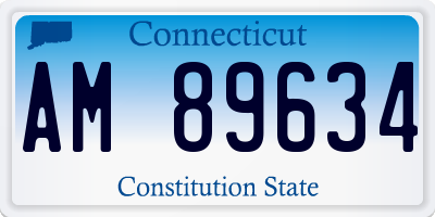 CT license plate AM89634