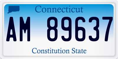CT license plate AM89637