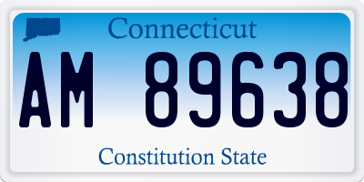 CT license plate AM89638