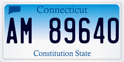 CT license plate AM89640