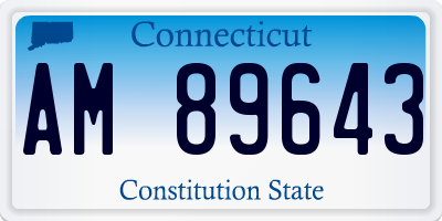 CT license plate AM89643