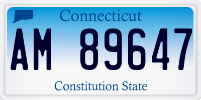 CT license plate AM89647