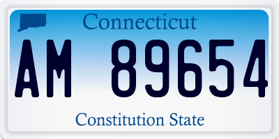 CT license plate AM89654