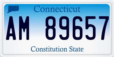 CT license plate AM89657