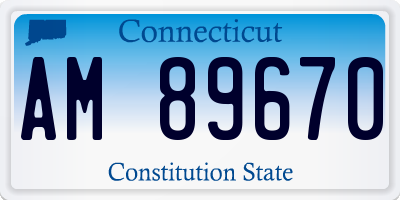 CT license plate AM89670