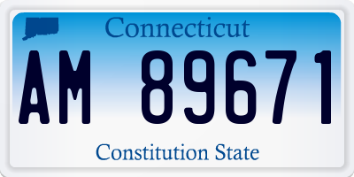 CT license plate AM89671