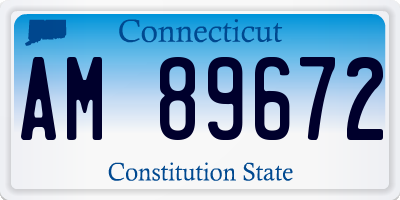 CT license plate AM89672