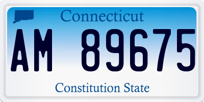 CT license plate AM89675