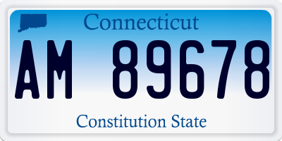 CT license plate AM89678
