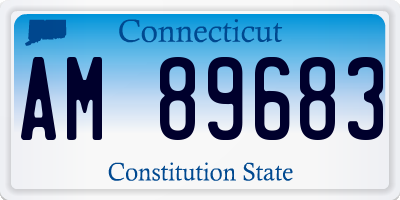 CT license plate AM89683