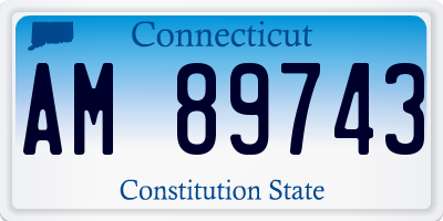 CT license plate AM89743