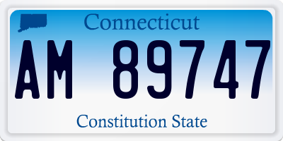 CT license plate AM89747