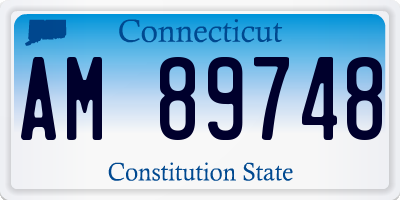 CT license plate AM89748