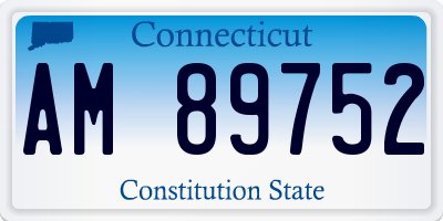 CT license plate AM89752