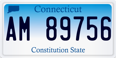 CT license plate AM89756