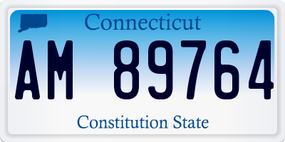 CT license plate AM89764
