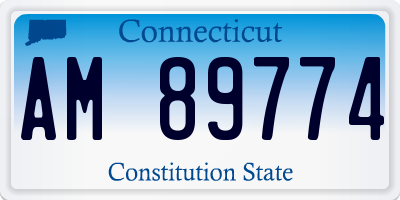 CT license plate AM89774