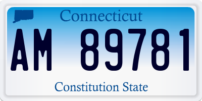 CT license plate AM89781